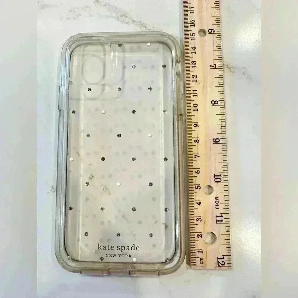 Kate Spade iPhone 7 or iPhone 8 Case/Clear w/faux diamonds/pearls